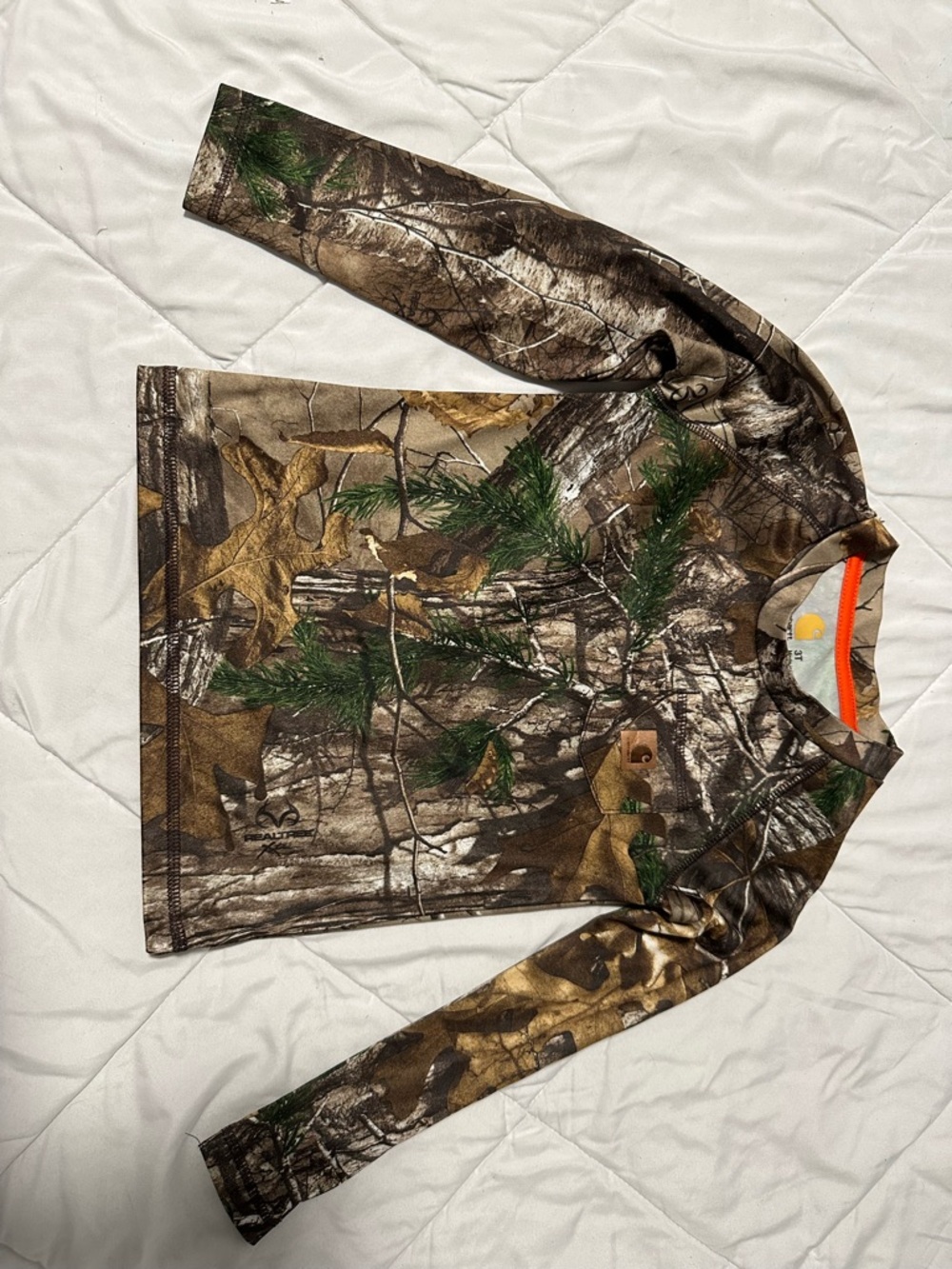 Kids 3T Carhartt Realtree Camo Shirt with Orange Trim